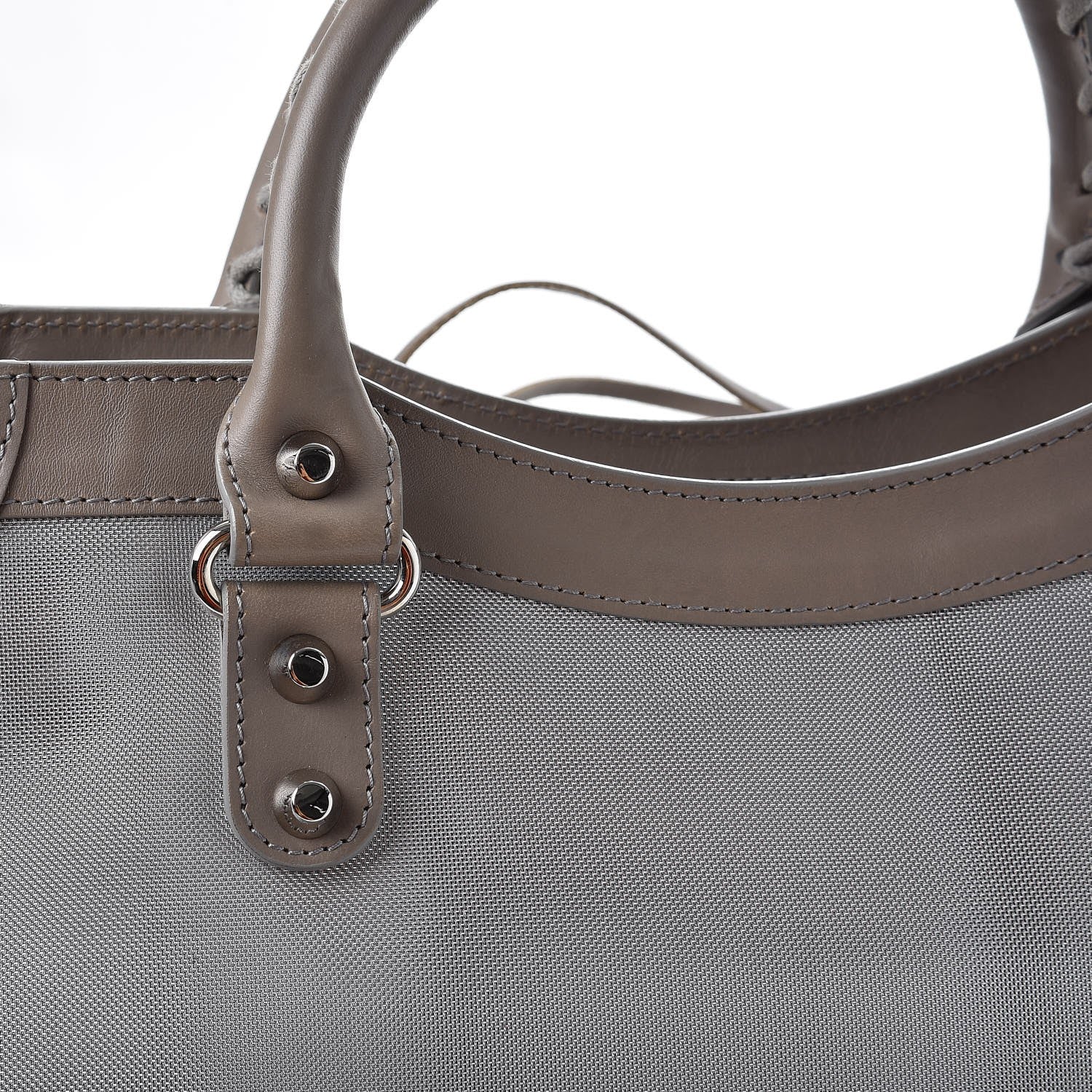Balenciaga Technical Mesh Vegetable Calfskin Classic Silver Hardware City Gris Ardoise Gris Pyrite 9 of 16