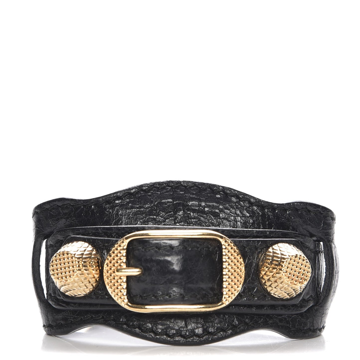 Agneau Arena Giant 12 Gold Hardware Bracelet S Black