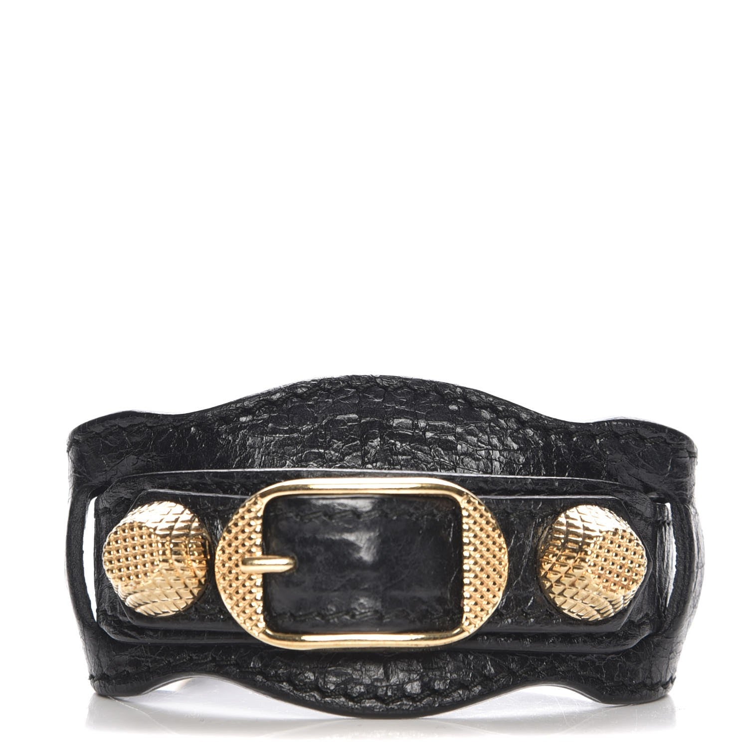 Balenciaga Agneau Arena Giant 12 Gold Hardware Bracelet S Black 1 of 4