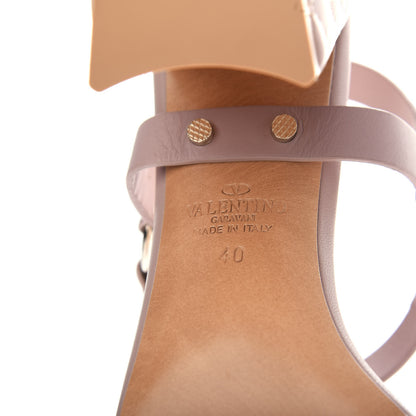 Valentino Garavani Calfskin Nappa Rockstud Spike 90mm Ankle Strap Sandals 40 Poudre 9 of 10