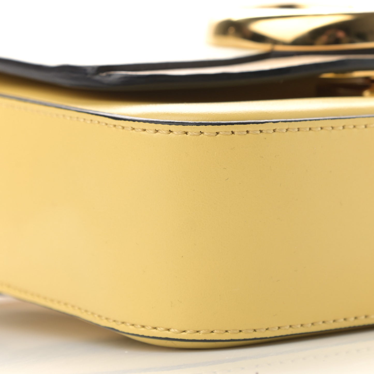 Calfskin Mini C Double Carry Yellow White Beige