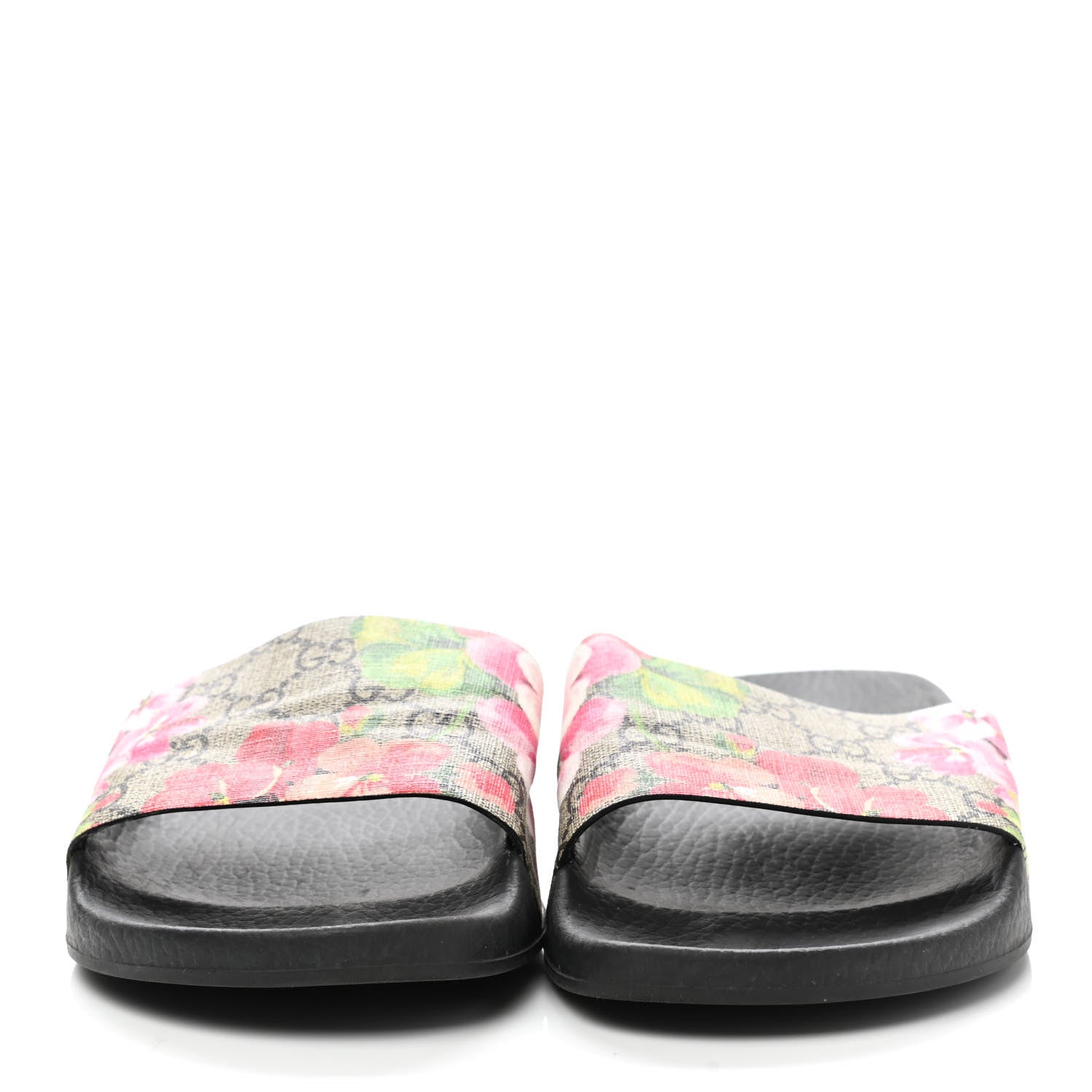 Gucci GG Supreme Monogram Blooms Slide Sandals 38 Beige Multicolor 2 of 9