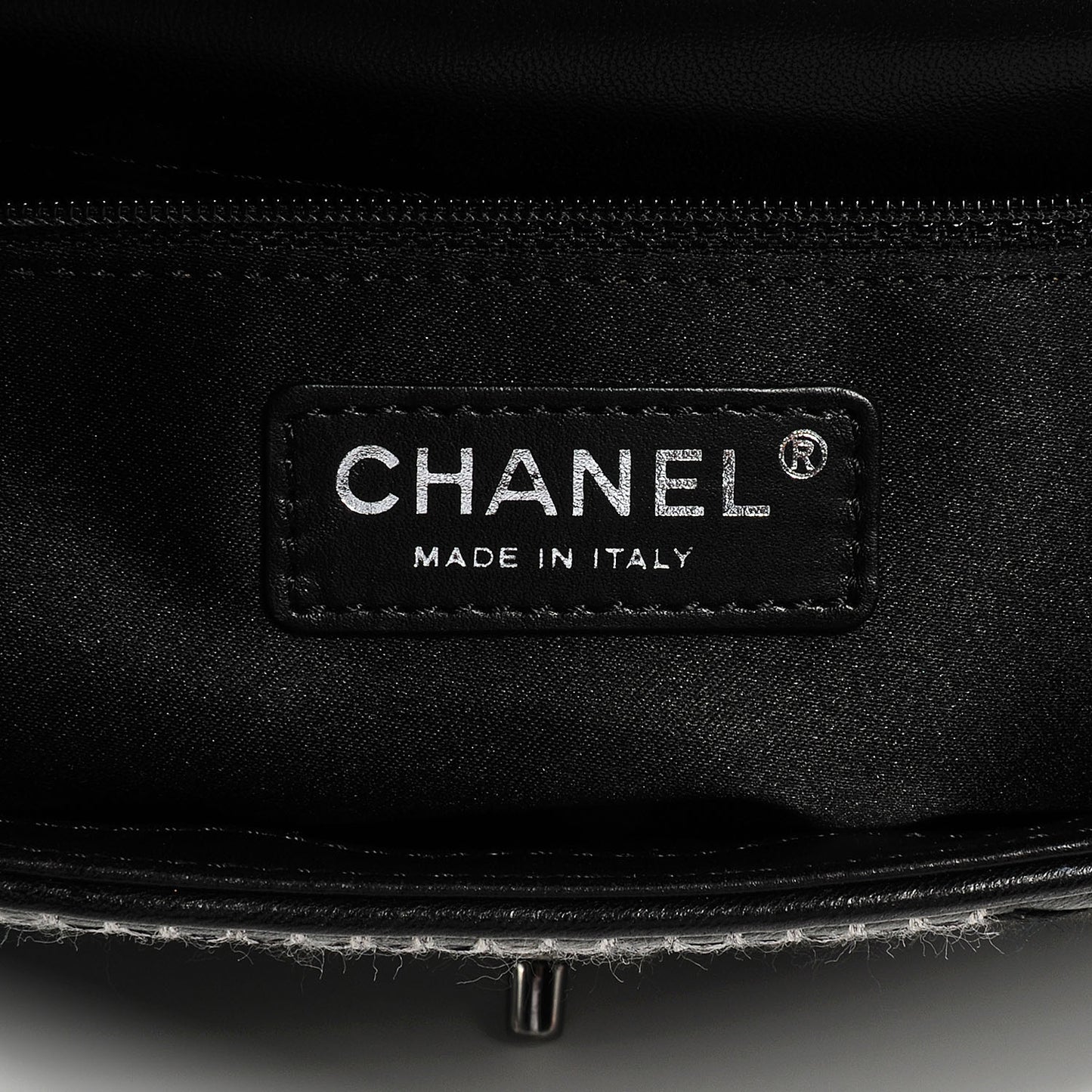 Lambskin Patchwork Stitched Small Flap Black
