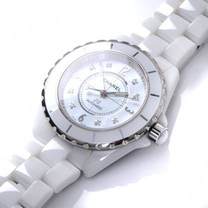 Chanel Stainless Steel Ceramic Diamond 38mm J12 Automatic Watch White 2 of 5