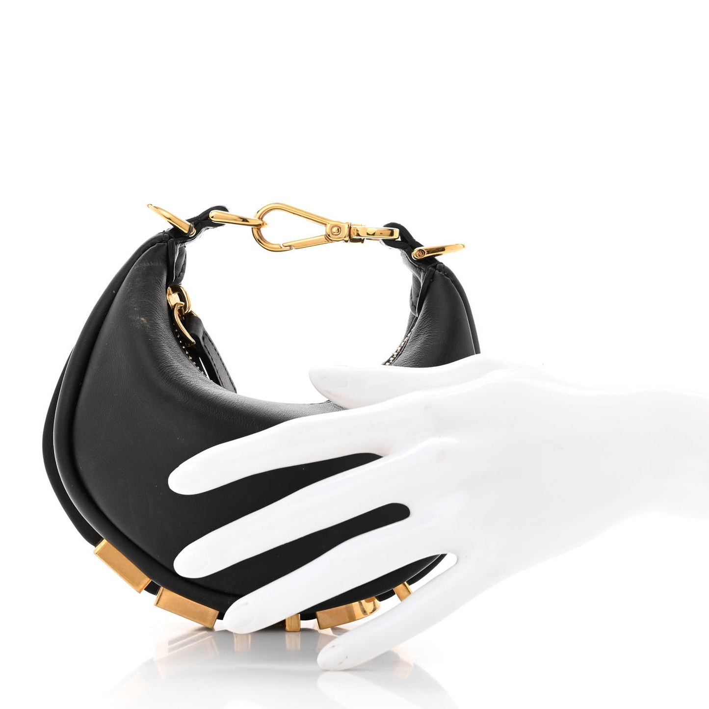 Vitello Grace Matte Nano Fendigraphy Hobo Charm Black