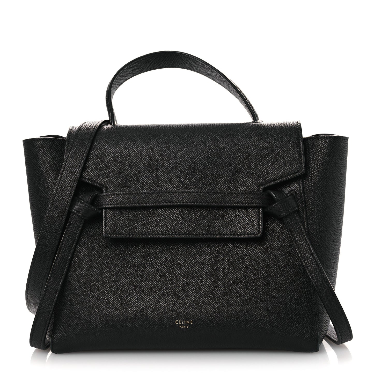 Grained Calfskin Micro Belt Bag Black