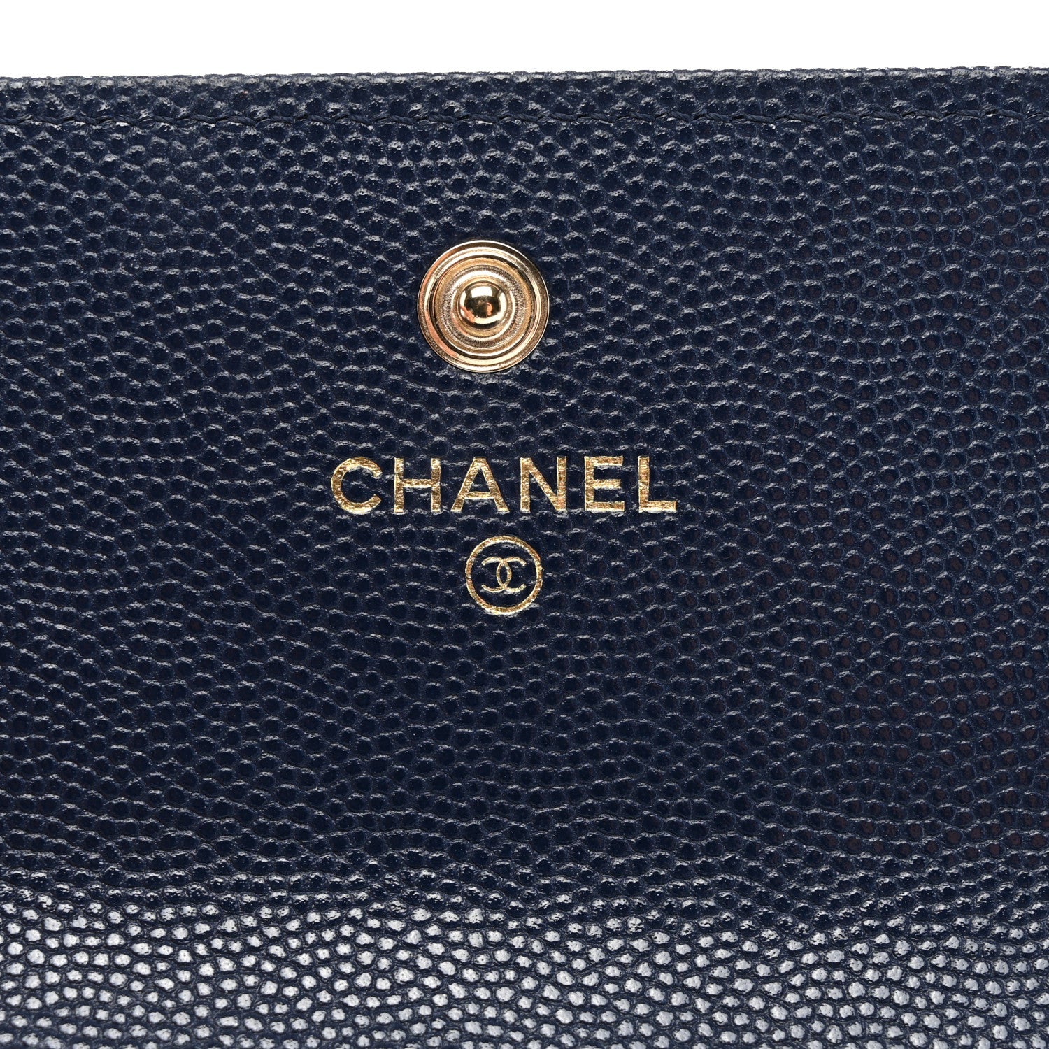 Chanel Caviar Quilted Crystal Long Flap Wallet Navy Blue 7 of 8