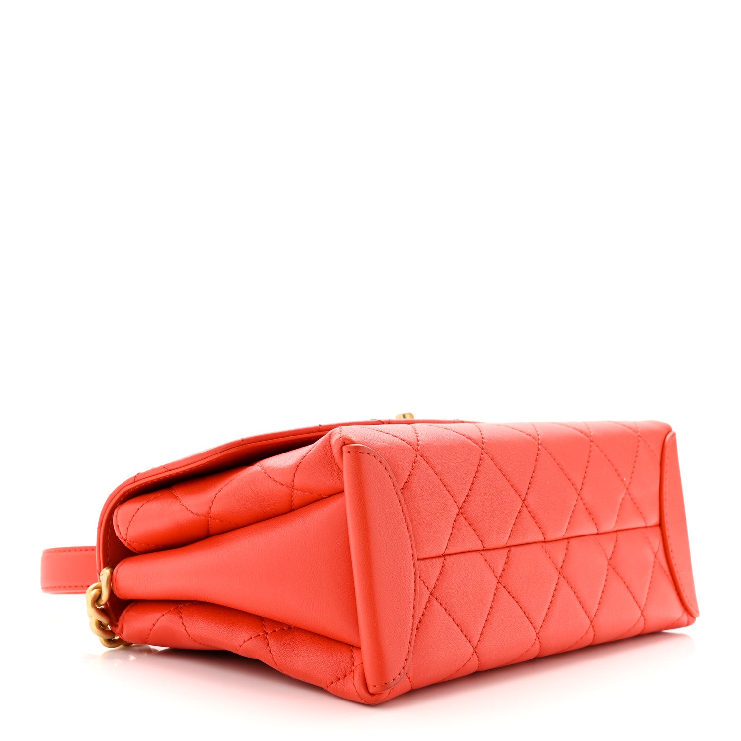 Chanel Lambskin Quilted Medium Trendy Spirit Top Handle Bag Orange 4 of 11