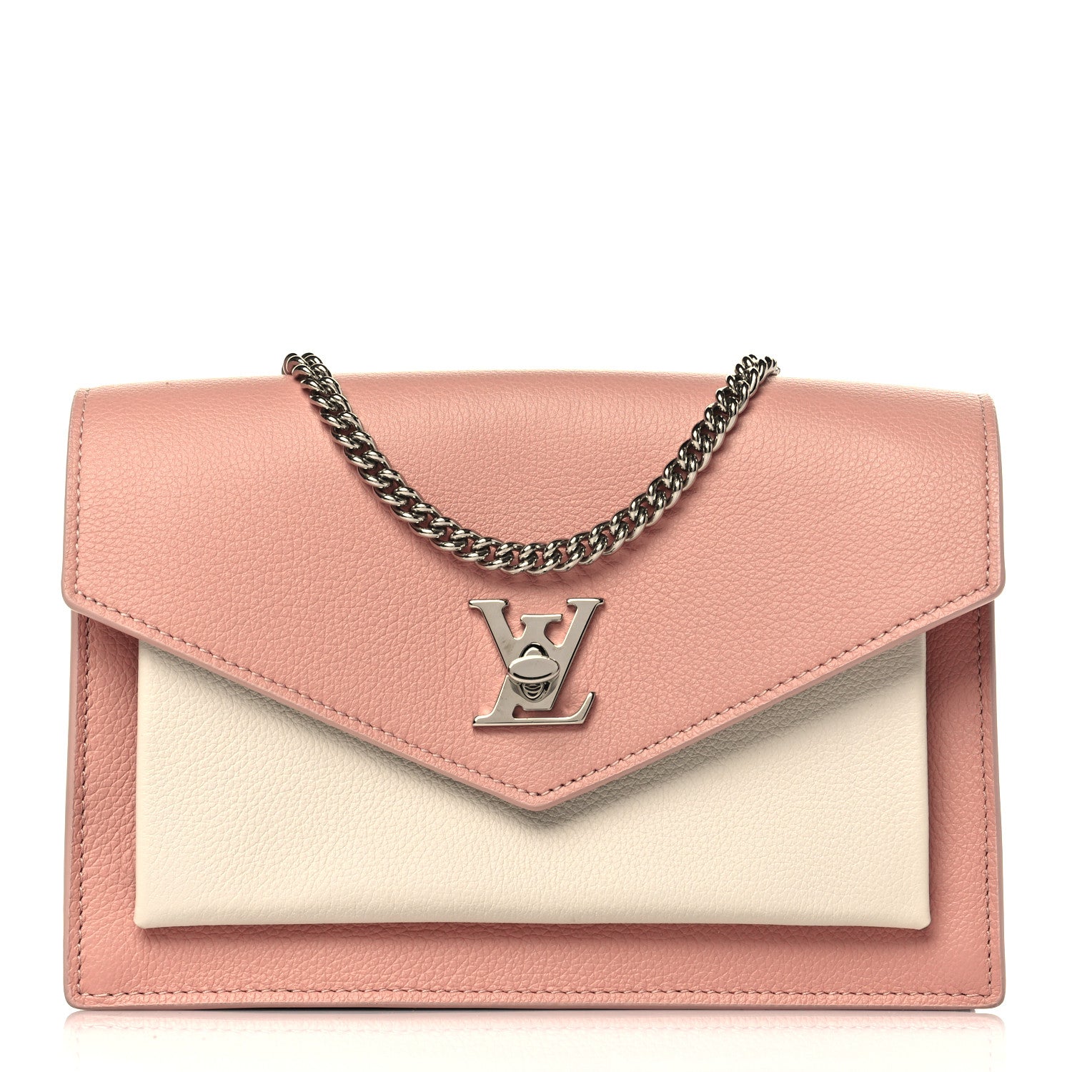 Louis Vuitton Calfskin My Lockme Chain Pochette Rose Ballet White 1 of 9