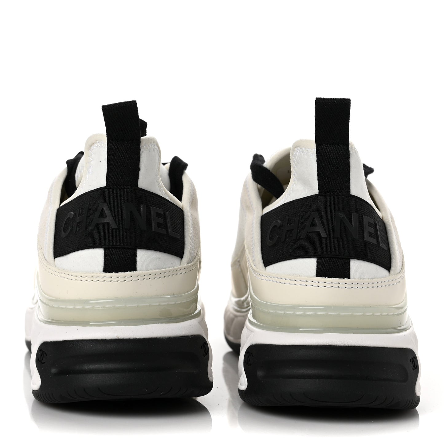 Velvet Calfskin Mixed Fibers CC Sneakers 39 Ivory Black