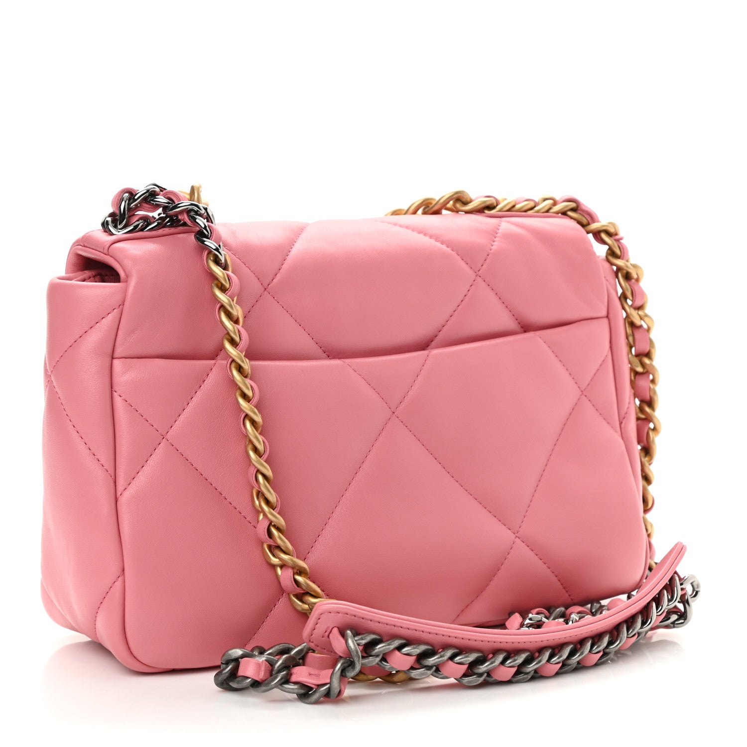 Chanel Lambskin Quilted Medium Chanel 19 Flap Pink 3 of 10