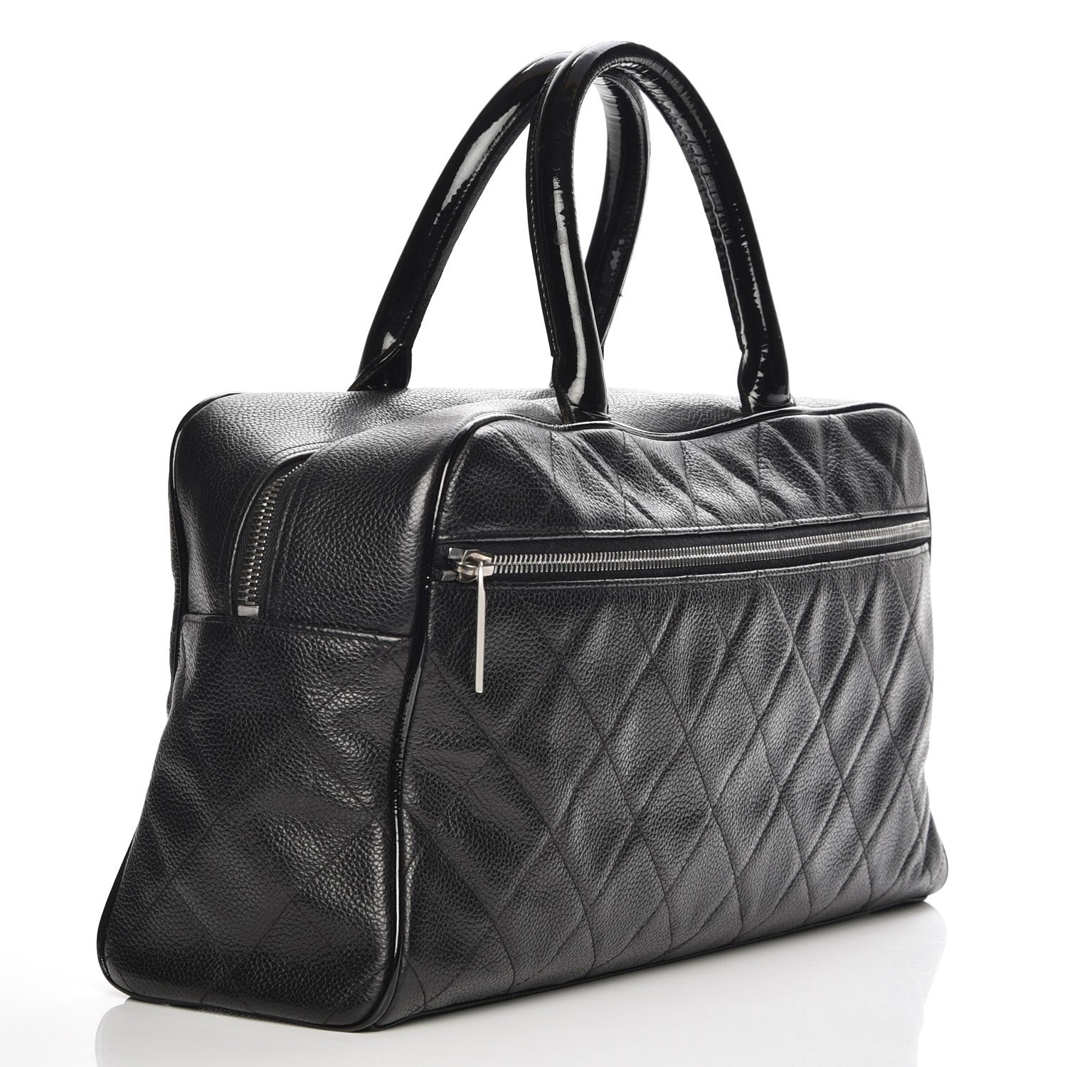 Chanel Caviar Patent Large Bowler Black 3 of 8