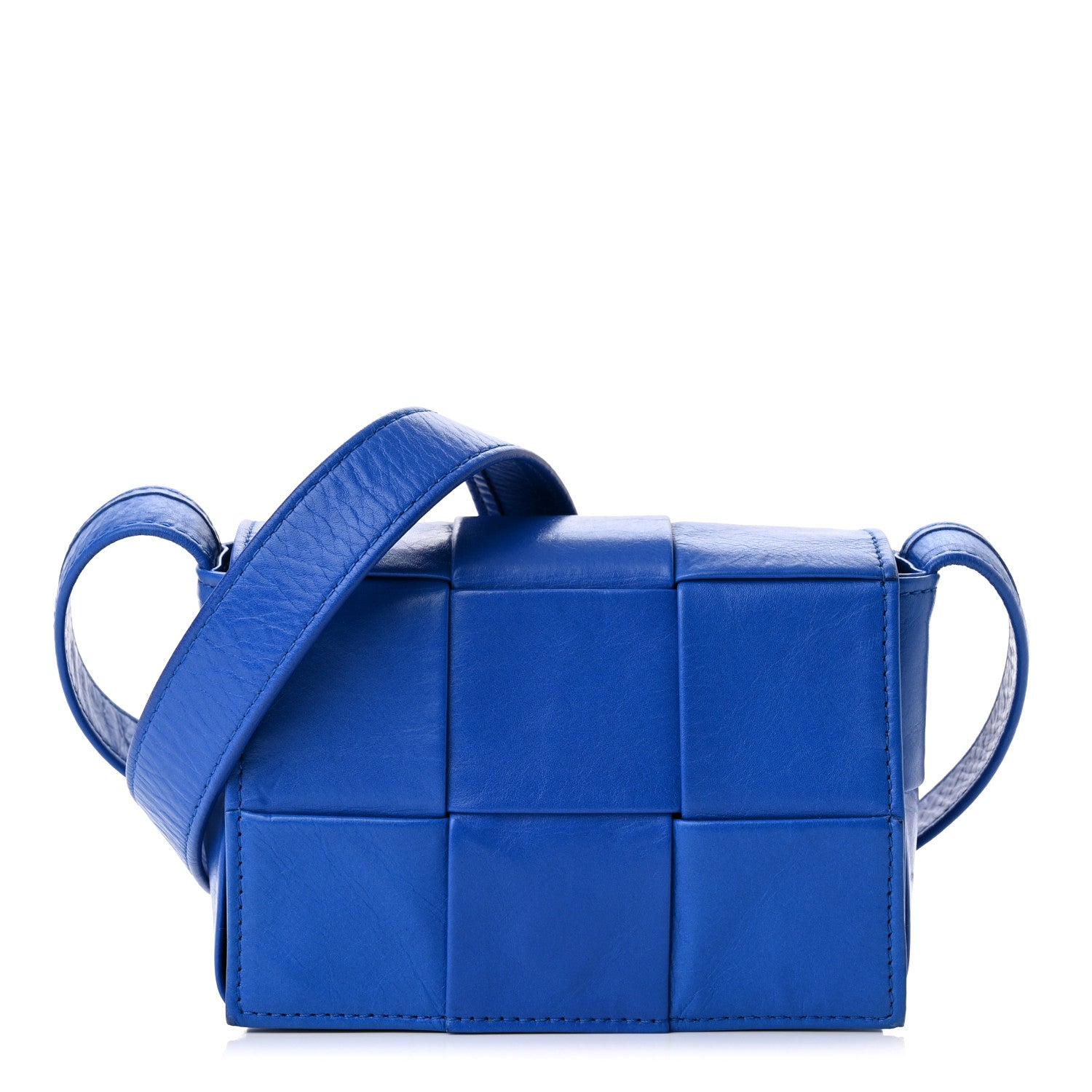 Bottega Veneta Paper Calfskin Maxi Intreccio Extra Mini Cassette Crossbody Bag Cobalt 1 of 9