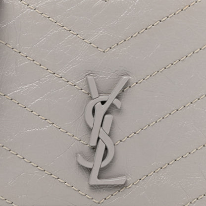Saint Laurent Crinkled Calfskin Matelasse Monogram Niki Chain Wallet Granite 8 of 10