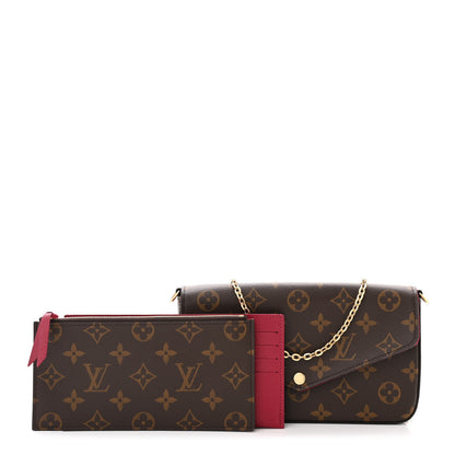 Louis Vuitton Monogram Pochette Felicie Chain Wallet Fuchsia 3 of 11