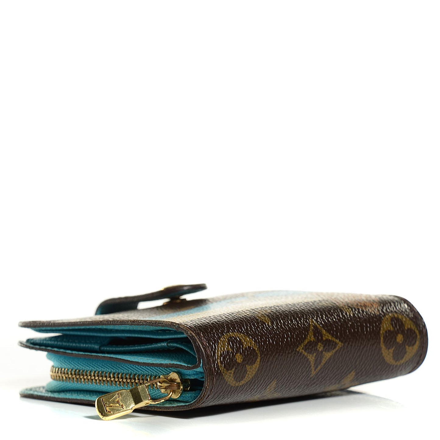 Monogram Groom Compact Zip Wallet Blue