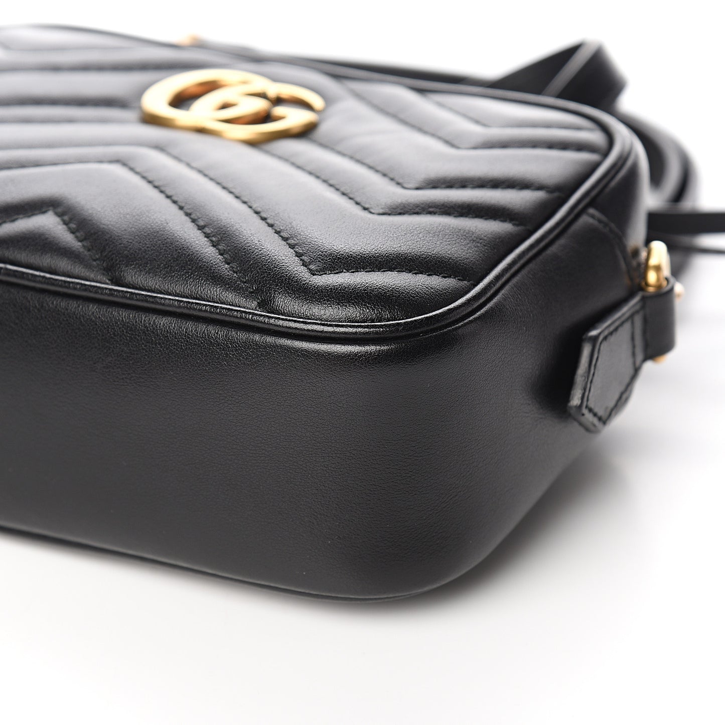 Calfskin Matelasse Mini GG Marmont Chain Shoulder Bag Black