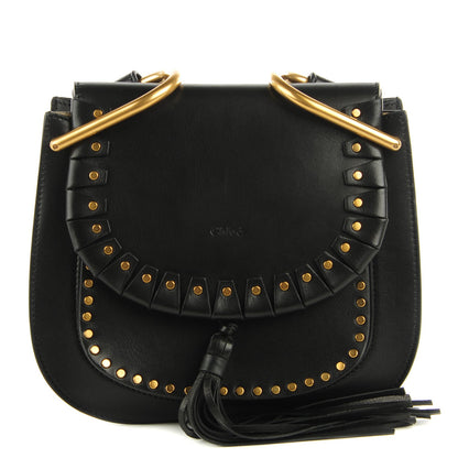 Chloe Calfskin Studded Small Hudson Shoulder Bag Black 1 of 8
