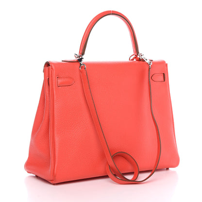 Hermes Taurillon Clemence Kelly Retourne 35 Rose Jaipur 3 of 9