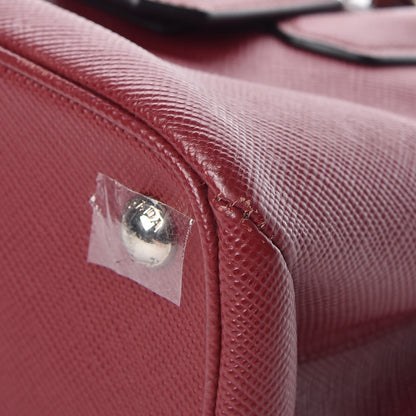 Prada Saffiano Cuir Small Twin Tote Cherry 11 of 16