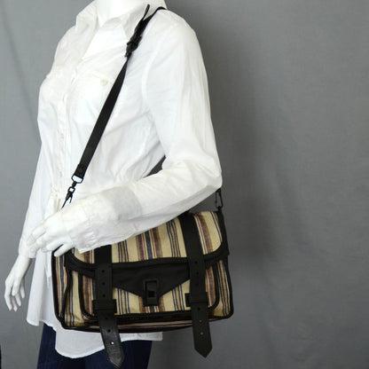 Proenza Schouler Leather Linen Striped PS1 Medium Satchel 2 of 11