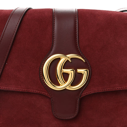 Gucci Suede Medium Arli Flap Shoulder Bag Vintage Bordeaux 8 of 10