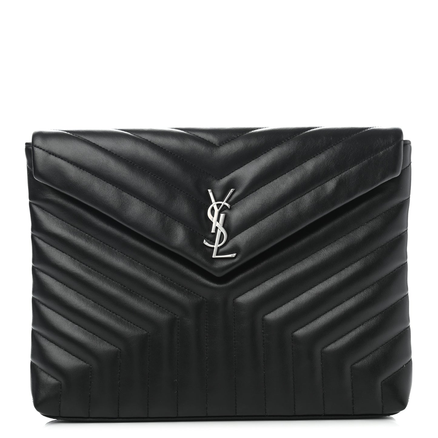 Calfskin Y Quilted Monogram Loulou Document Holder Black