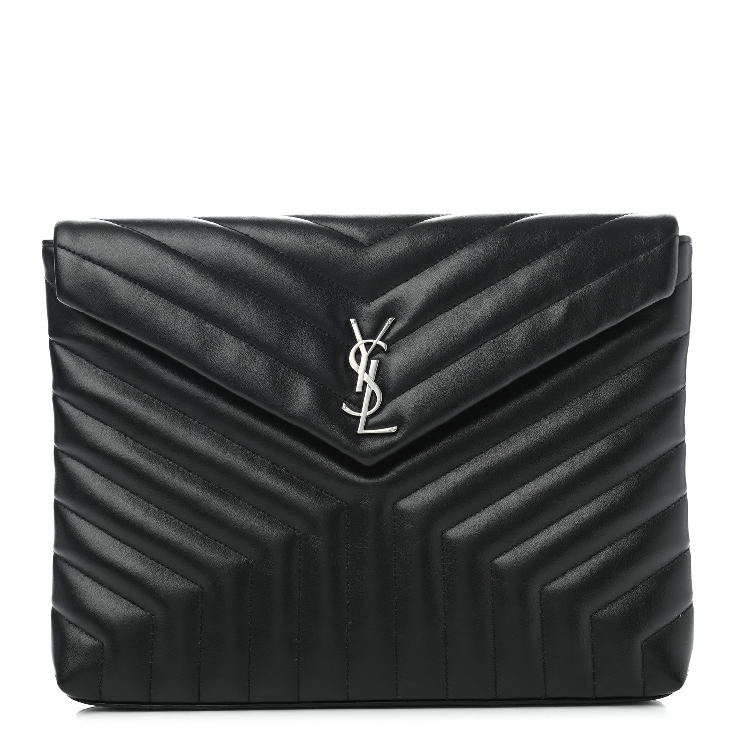 Saint Laurent Calfskin Y Quilted Monogram Loulou Document Holder Black 1 of 6