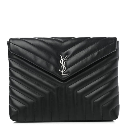 Saint Laurent Calfskin Y Quilted Monogram Loulou Document Holder Black 1 of 6