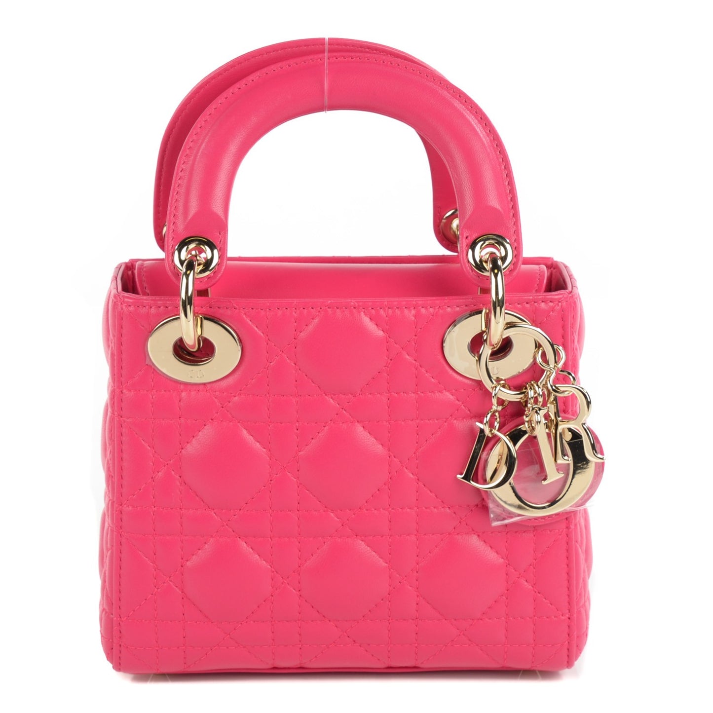 Lambskin Cannage Mini Lady Dior Fuchsia