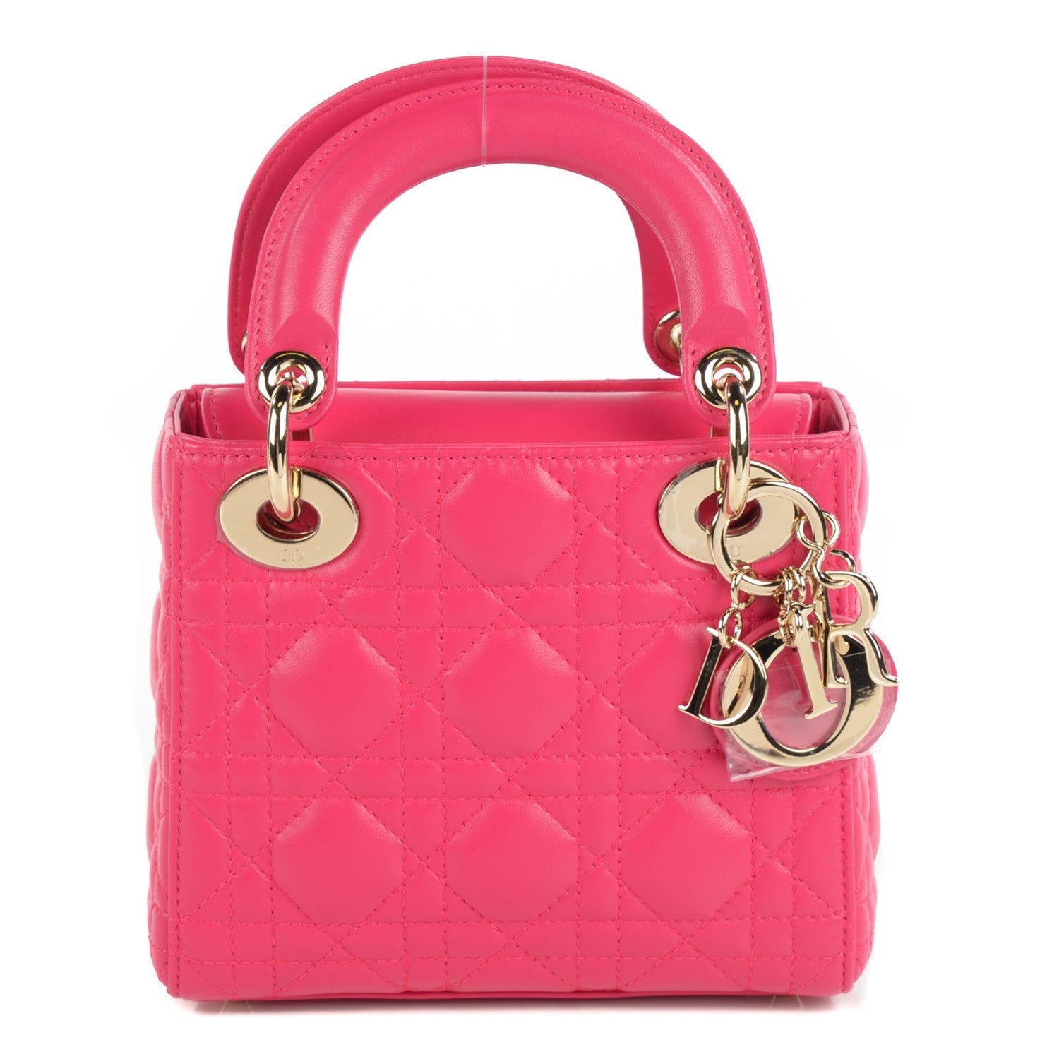 Christian Dior Lambskin Cannage Mini Lady Dior Fuchsia 1 of 7
