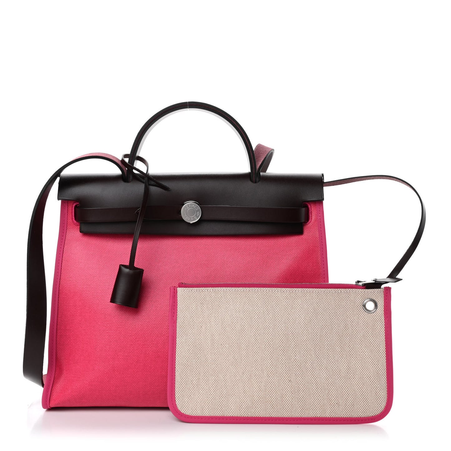 Toile H Berline Vache Hunter Herbag Zip 31 PM Rouge Sellier Rose Shocking