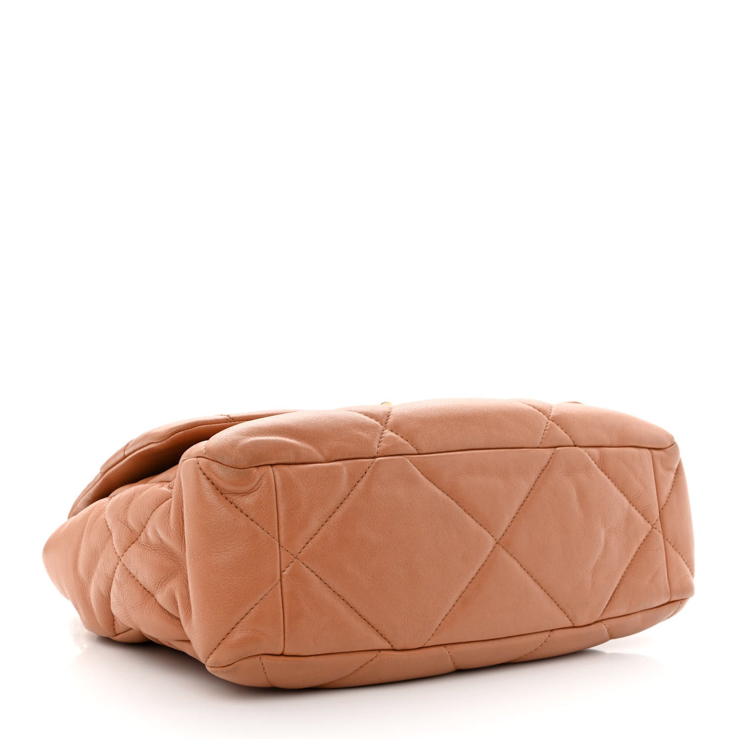 Lambskin Quilted Large Chanel 19 Flap Brown