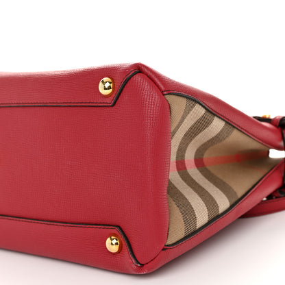 Burberry Derby Calfskin House Check Medium Banner Tote Russet Red 10 of 13