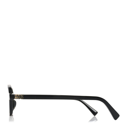Miu Miu Acetate Oval Regard Sunglasses SMU04Z Black 3 of 7
