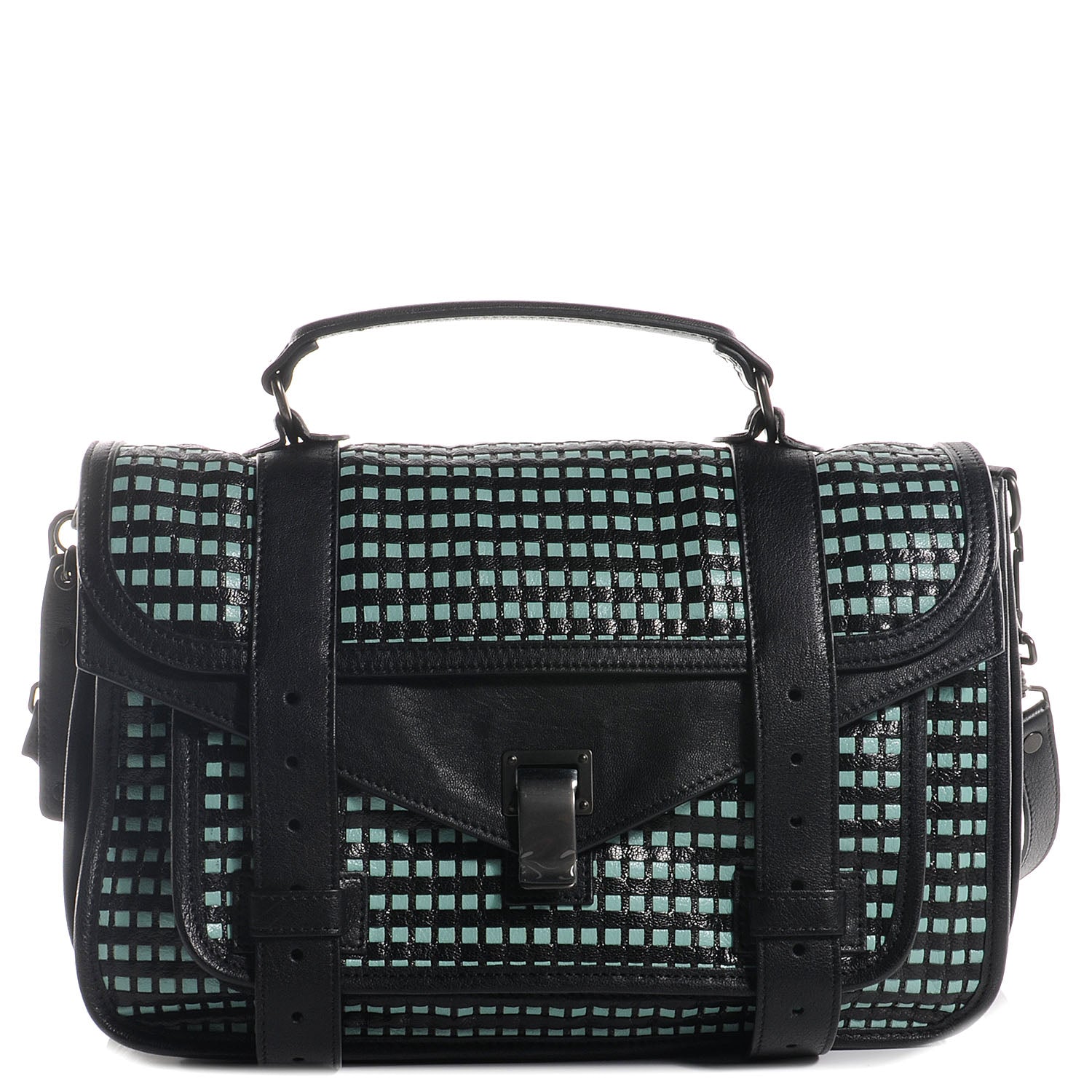 Proenza Schouler Woven Leather PS1 Medium Satchel Black 1 of 14