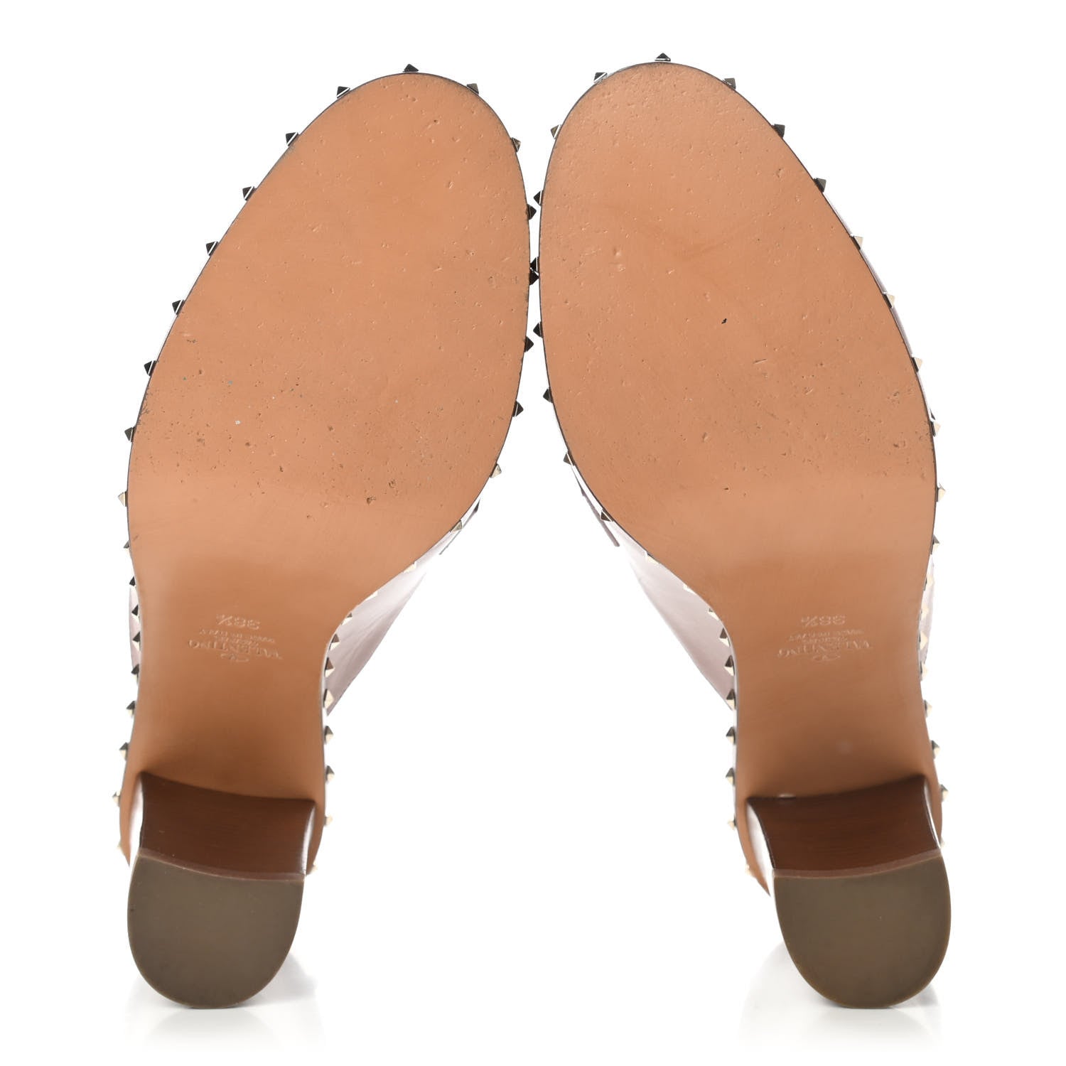 Valentino Garavani Nappa Soul Rockstud High Heel Mules 38.5 Lipstick 5 of 11