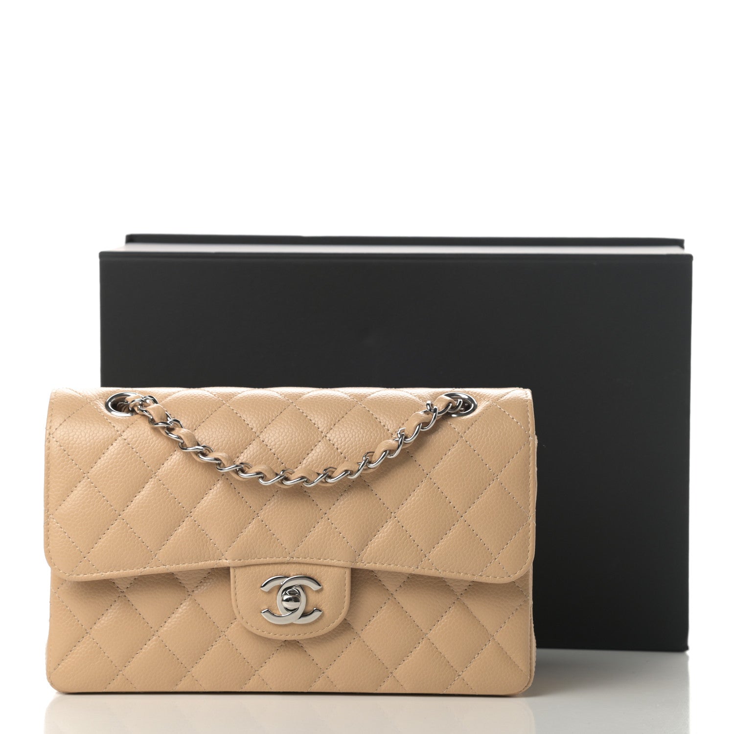 Chanel Caviar Quilted Small Double Flap Beige 11 of 11