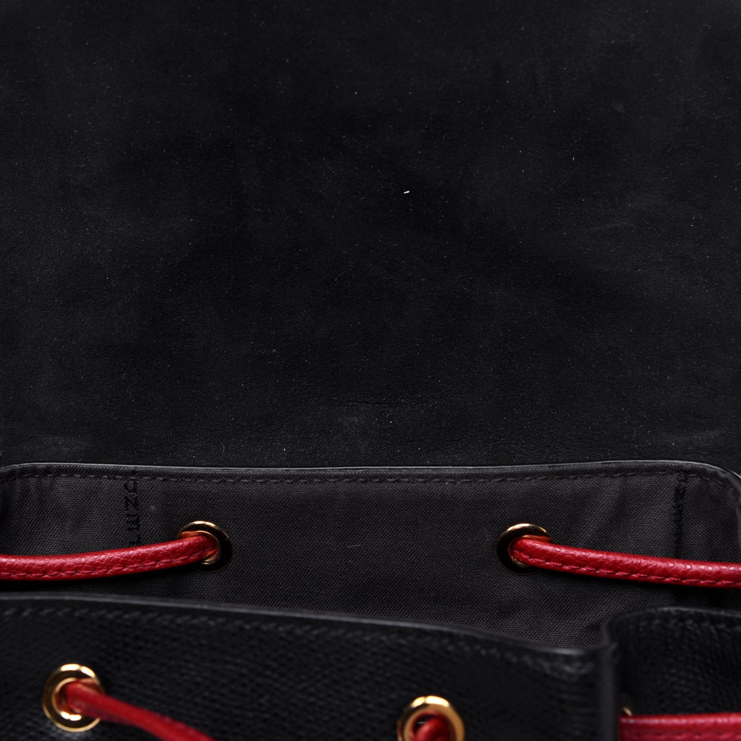 Vitello Cruise Bi-Color FF 1974 Embossed F is Fendi Drawstring Backpack Black Fragola Maya