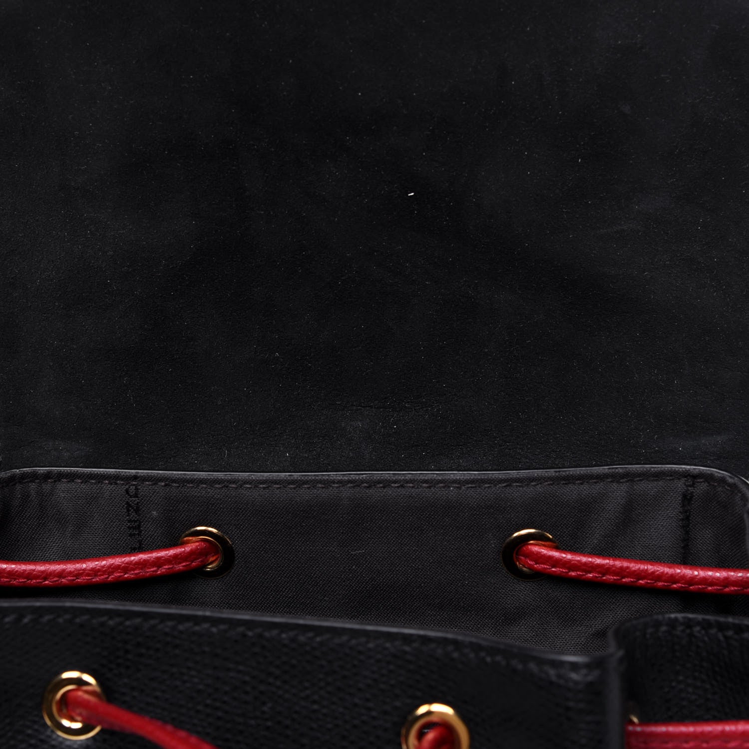 Fendi Vitello Cruise Bi-Color FF 1974 Embossed F is Fendi Drawstring Backpack Black Fragola Maya 9 of 20