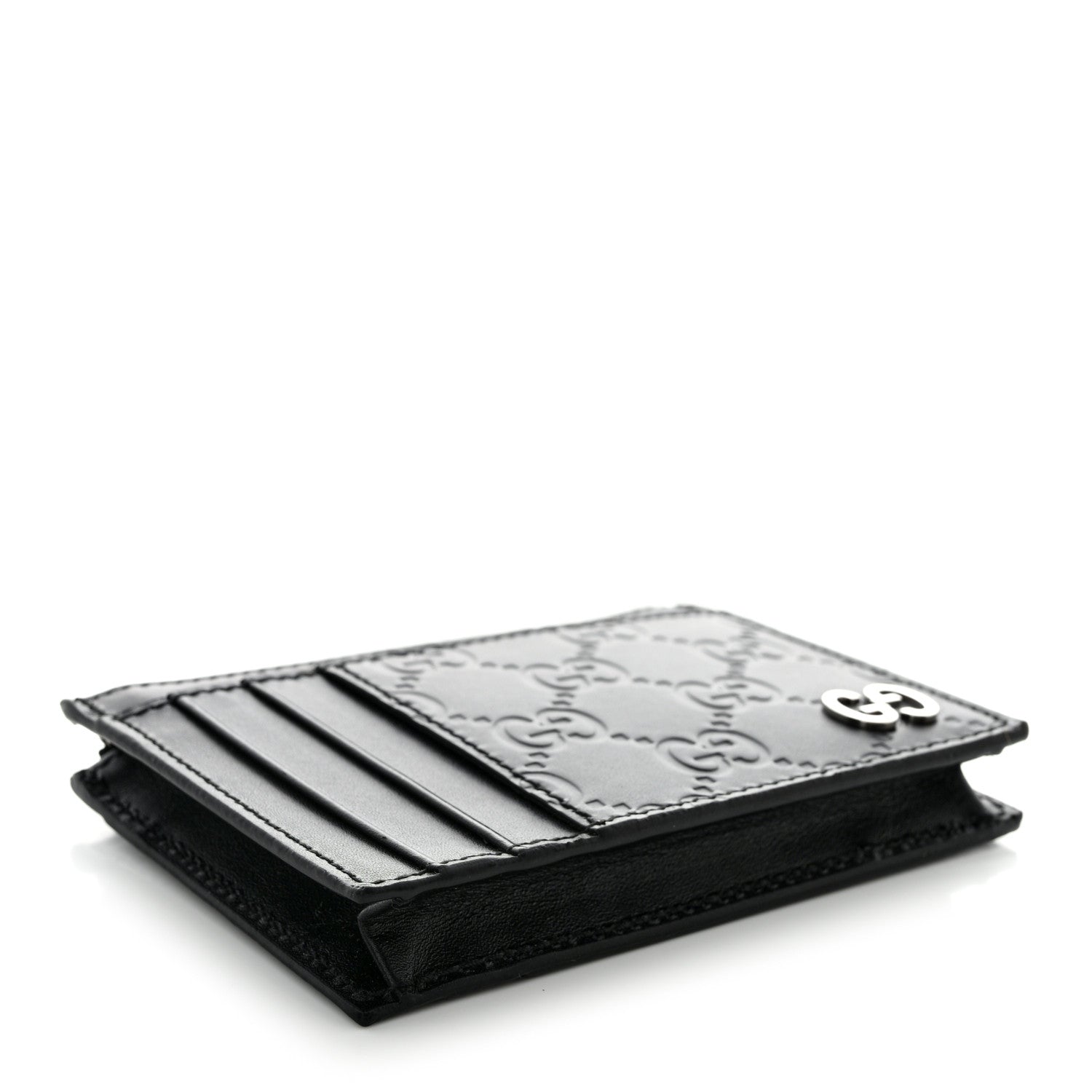 Gucci Guccissima Signature Coin Case Card Holder Black 4 of 8