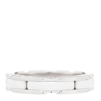 Chanel 18K White Gold Ceramic Small Ultra Ring White 50 5.25 1 of 6