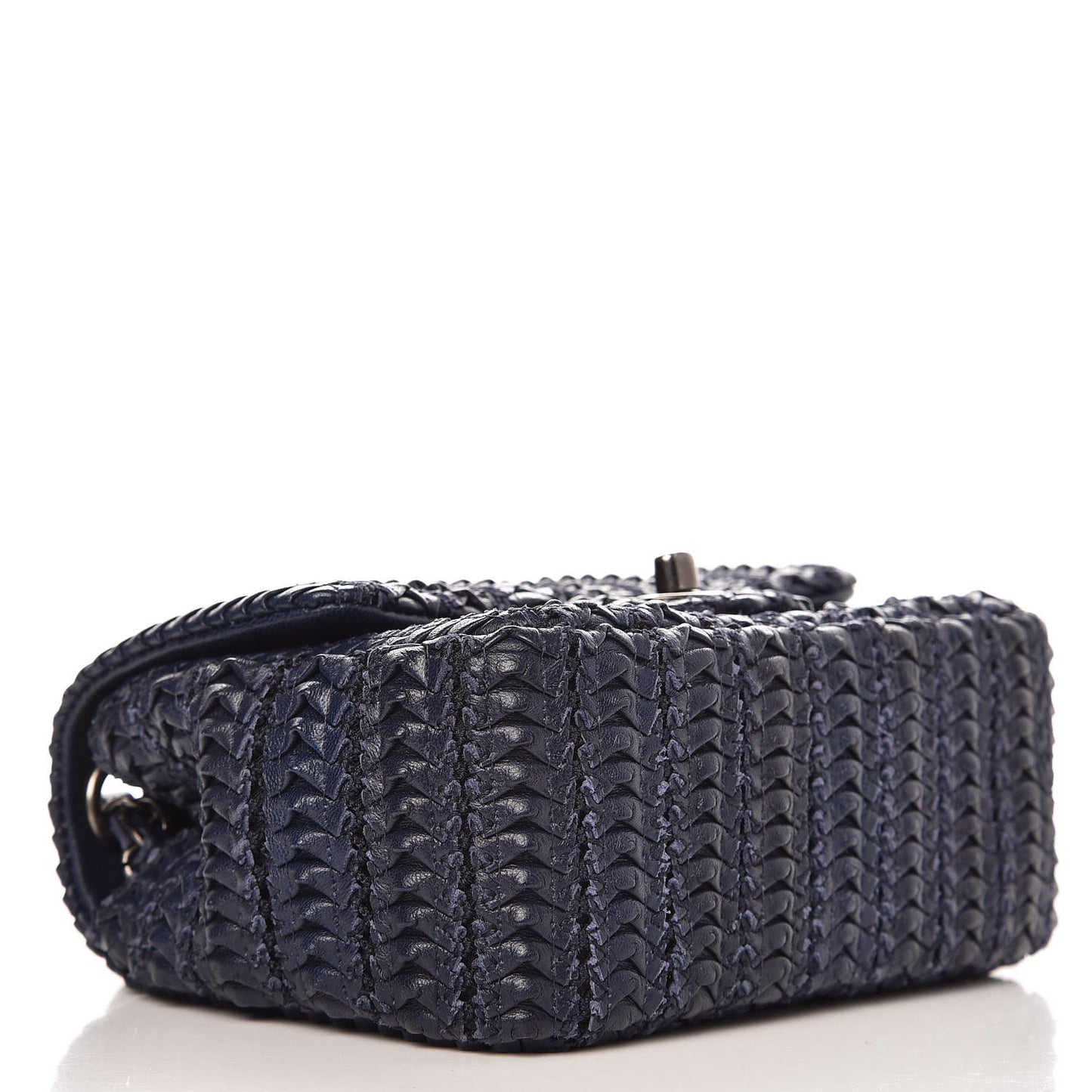 Lambskin Embroidered Small Flap Navy