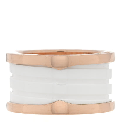 Bulgari 18K Rose Gold White Ceramic B.Zero1 Four-Band Ring 53 6.25 3 of 4
