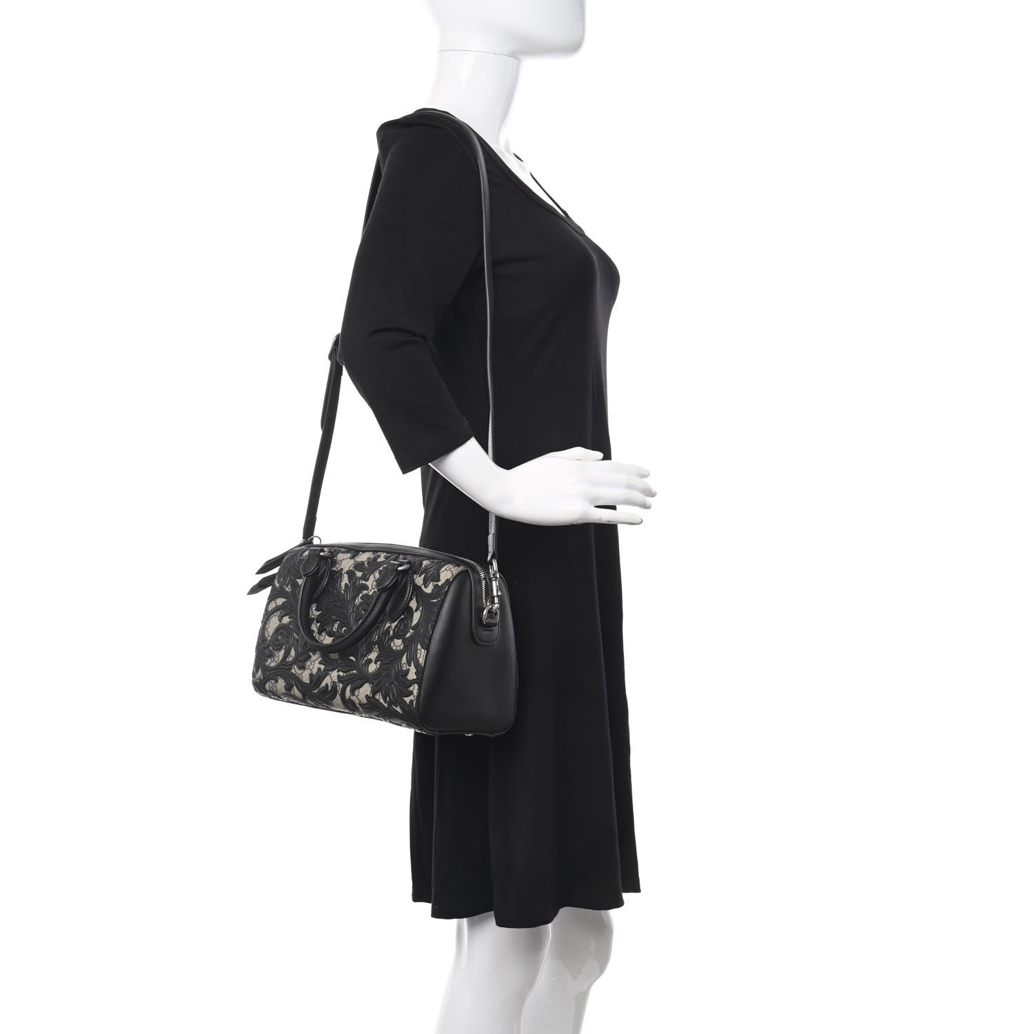 Gucci GG Supreme Monogram Arabesque Small Boston Black 3 of 15