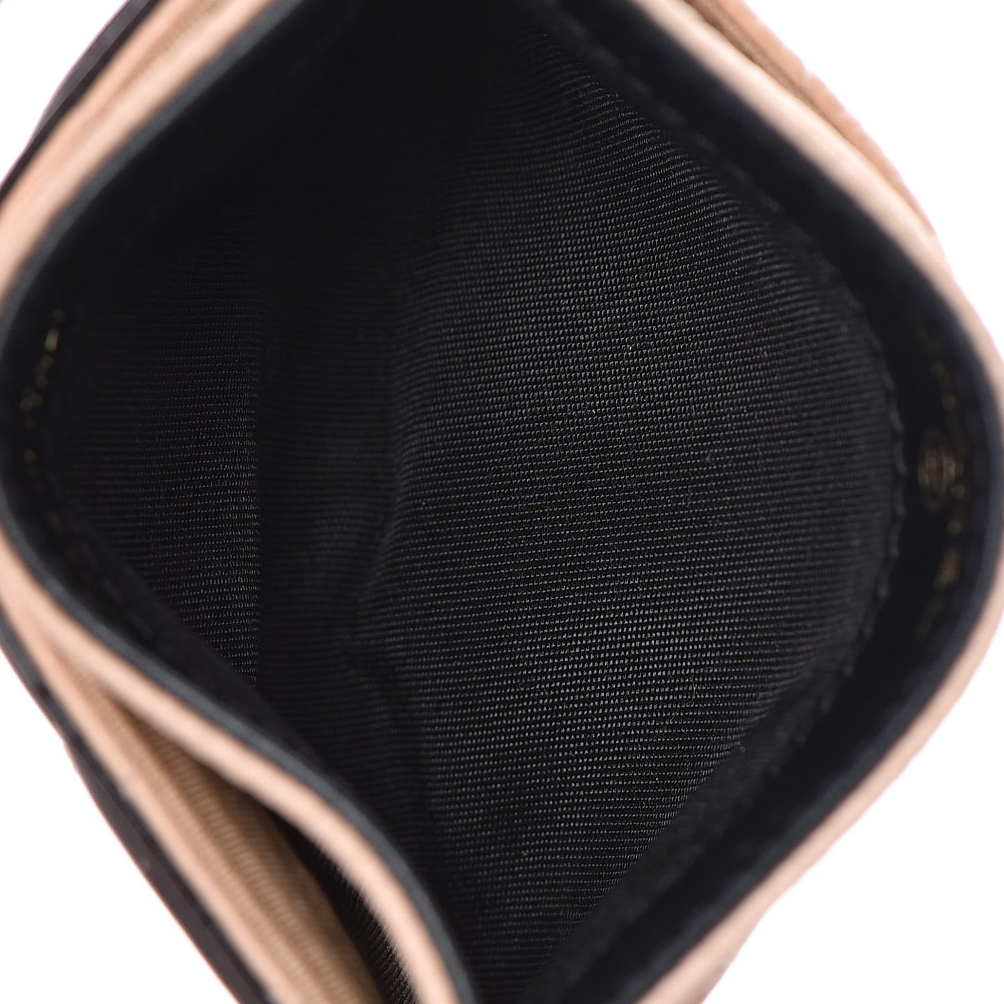 Caviar Quilted Filigree Card Holder Beige Black