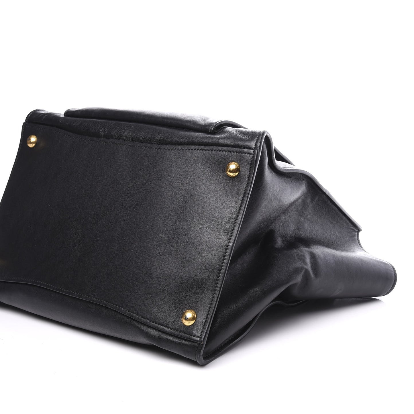 City Calf Front Pocket Tote Black