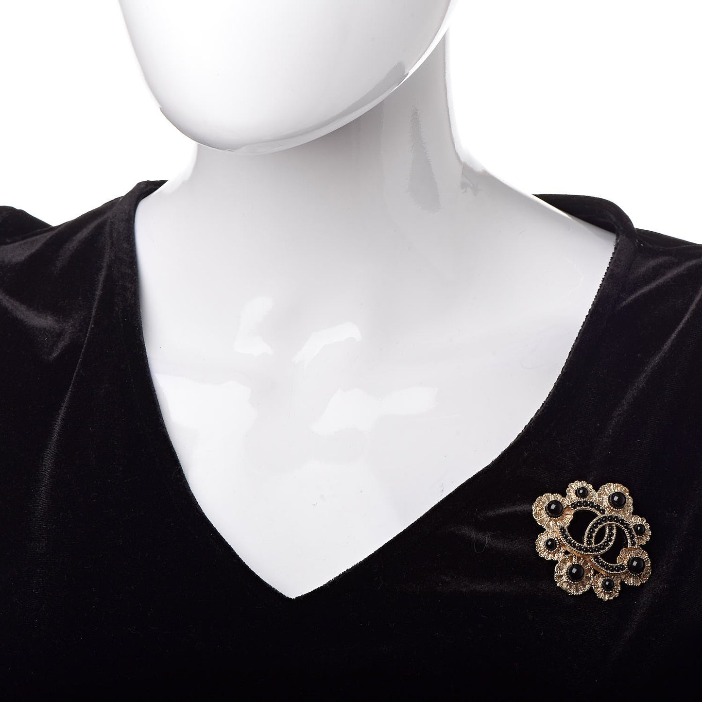 CC Paris Rome Brooch Black Gold