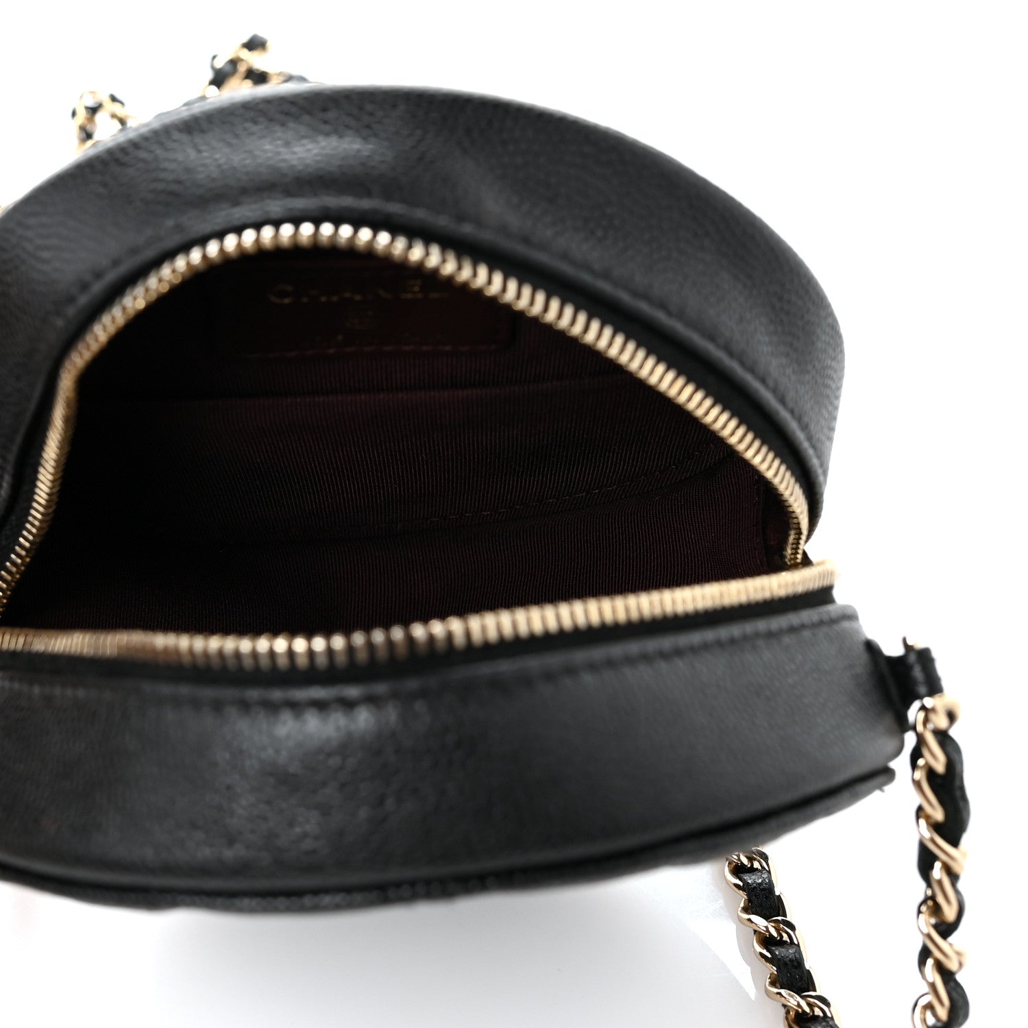 Chanel Caviar Quilted Round Clutch With Chain Black 5 of 9