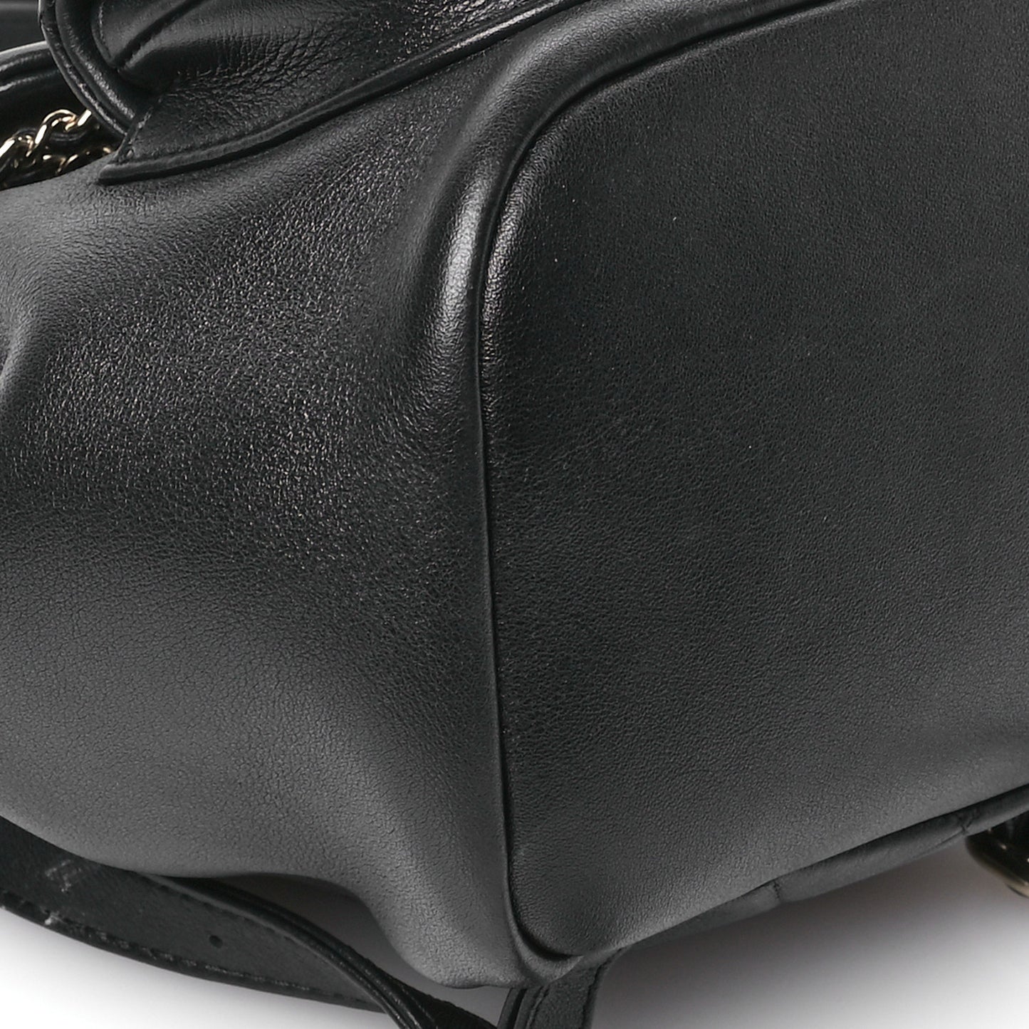 Lambskin Quilted Small Duma Drawstring Backpack Black